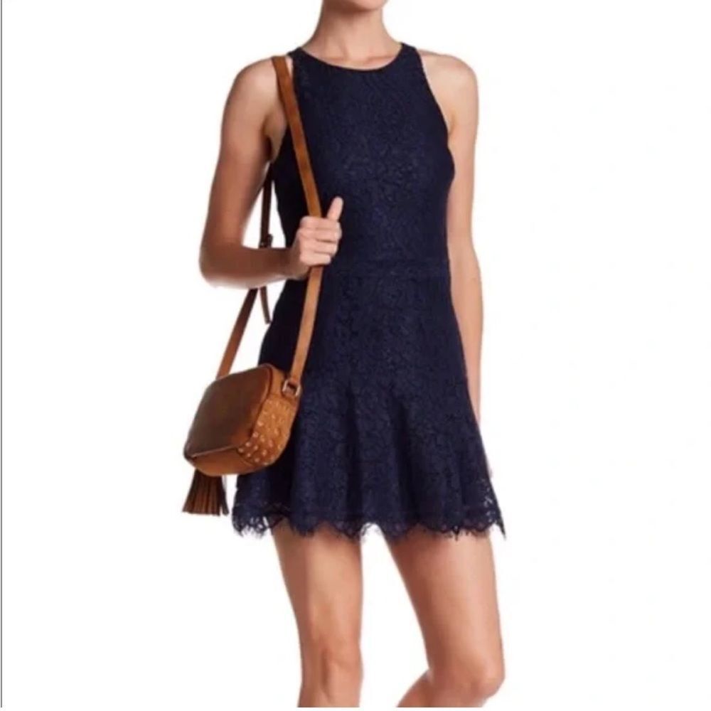 NWT Joie Adisa Dark Navy Sleeveless Lace Dress. Size 10. - Picture 2 of 10